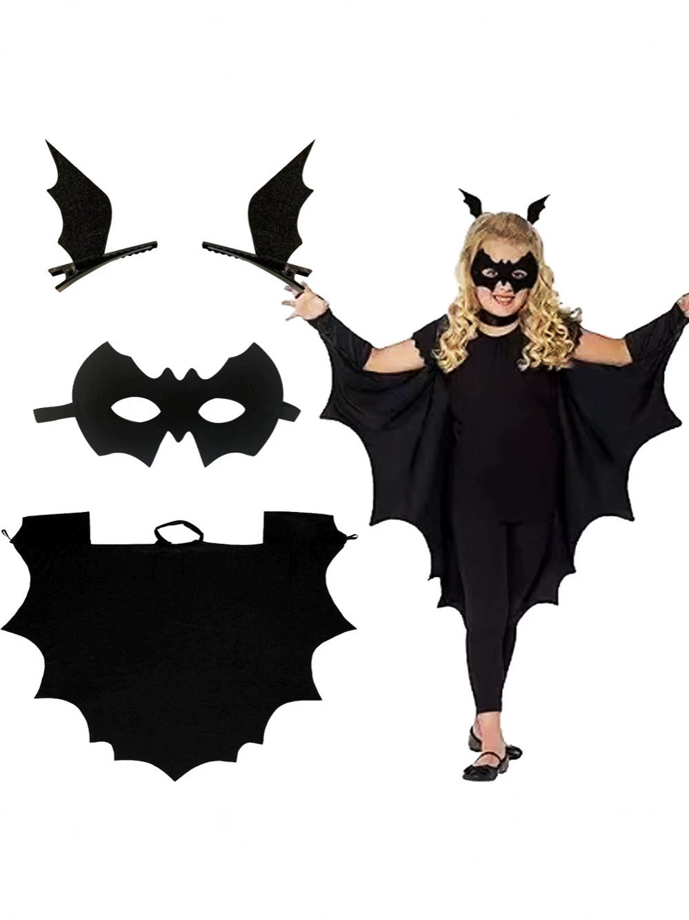 Batwing Sleeve Cape Costume Set